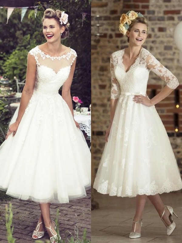 tea length wedding dress - blank canvas