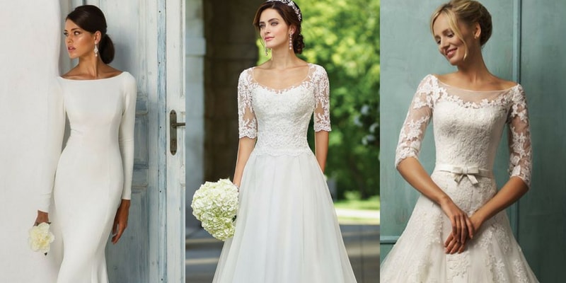 Long & Short Sleeves wedding dress - blank canvas