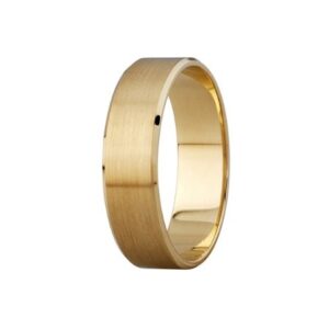 9k Gold Bevel Edge Satin Wedding Band