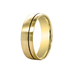 9k Gold Inlay Satin Finish Band